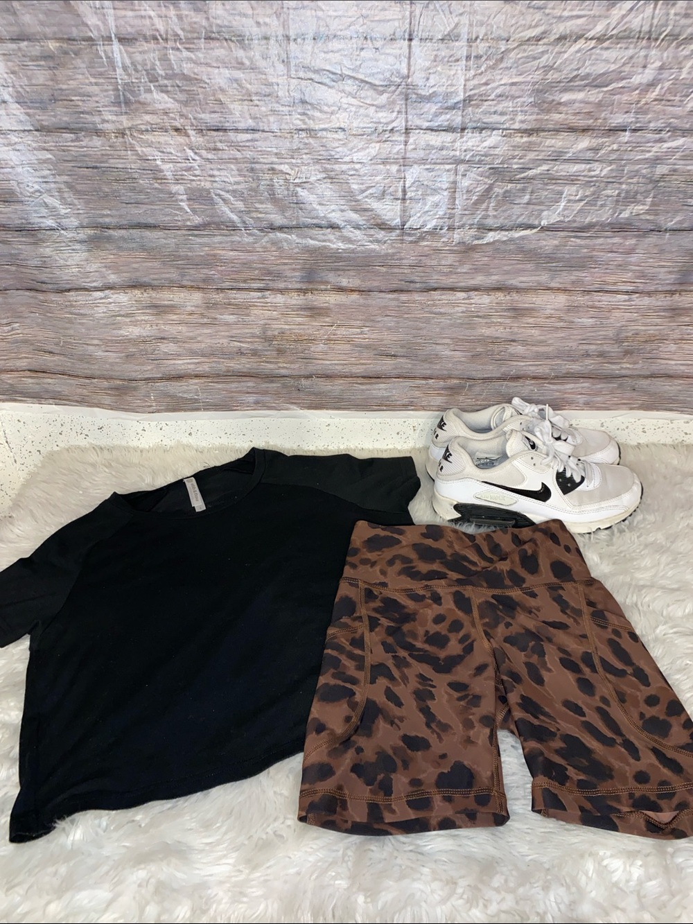 Old Navy Brown & Black Leopard Bike Shorts